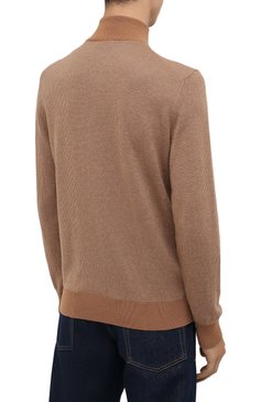 Мужской джемпер из кашемира и хлопка ZEGNA бежевого цвета, арт. UYQ25/127 | Фото 4 (Материал внешний: Шерсть, Хлопок, Кашемир; Рукава: Длинные; Длина (для топов): Стандартные; Мужское Кросс-КТ: Джемперы; Вырез: Круглый; Принт: Без принта; Стили: Кэжуэл; Драгоценные камни: Проставлено; Материал сплава: Проставлено)