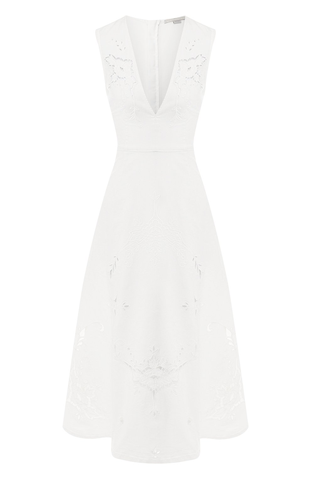 Хлопковое платье STELLA MCCARTNEY белого цвета по цене 75800 руб., арт. 549832/SMH24, фото 1 Хлопковое платье STELLA MCCARTNEY, арт. 549832/SMH24, фото 1