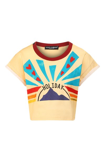 Женская хлопковая футболка DOLCE & GABBANA, арт. F8M00T/FI7SC