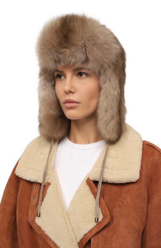 Шапка-ушанка из меха соболя VICTORIA KUSENKOVA 093600005092 Коричневый  093600005092 Фото 2
