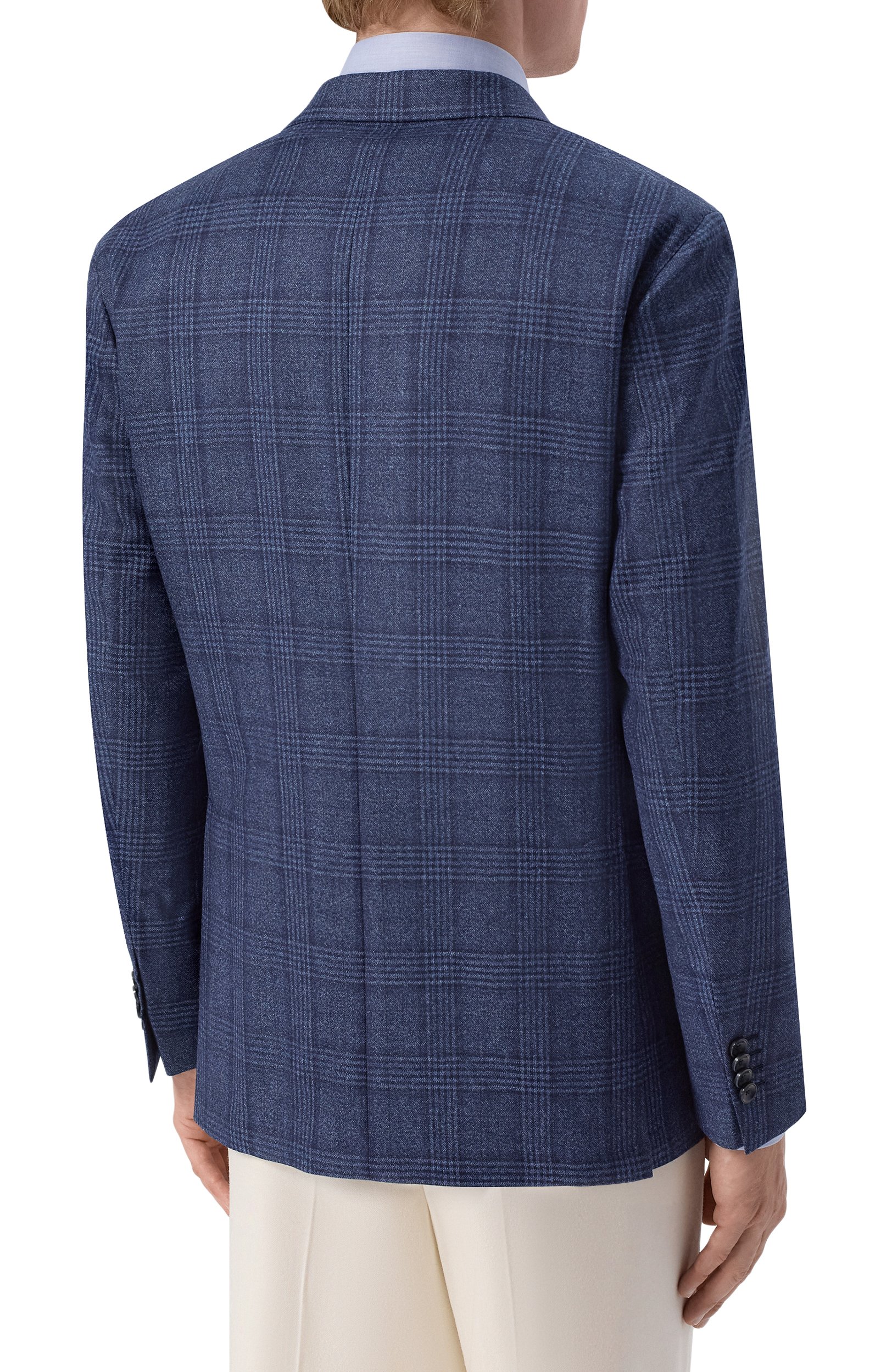Шерстяной пиджак SARTORIA LATORRE синего цвета по цене 99500 руб., арт. EF74/QK0202, фото 4 Шерстяной пиджак SARTORIA LATORRE, арт. EF74/QK0202, фото 4