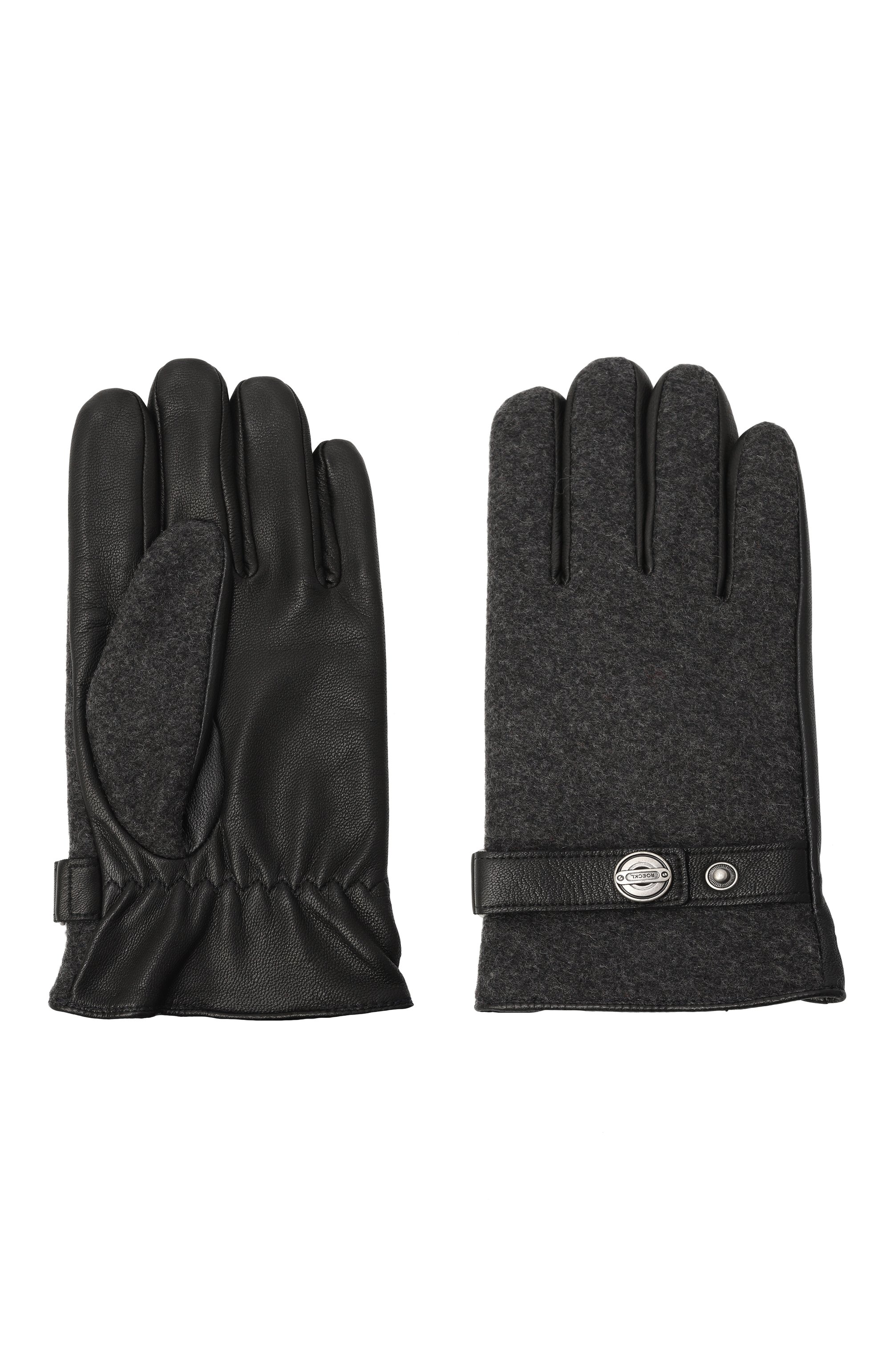 Комбинированные перчатки ROECKL черного цвета по цене 18500 руб., арт. 13012-5870, фото 2 Комбинированные перчатки ROECKL, арт. 13012-5870, фото 2