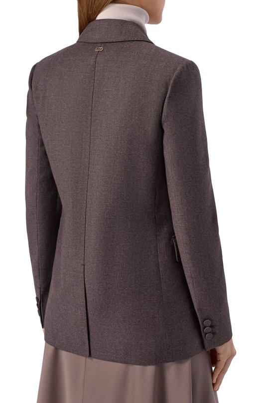 Шерстяной жакет Agnona TX0902E/U1142E Коричневый  TX0902E/U1142E Фото 4