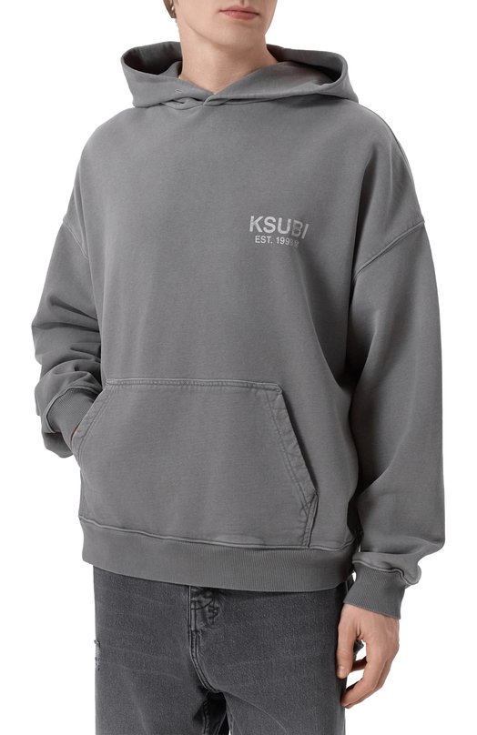 Хлопковое худи Ksubi MFA25FL003 Серый  MFA25FL003 Фото 3