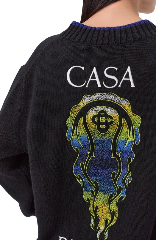 Кардиган из шерсти и кашемира Casablanca U-W-SP26-KW-1201-01 Синий  U-W-SP26-KW-1201-01 Фото 5