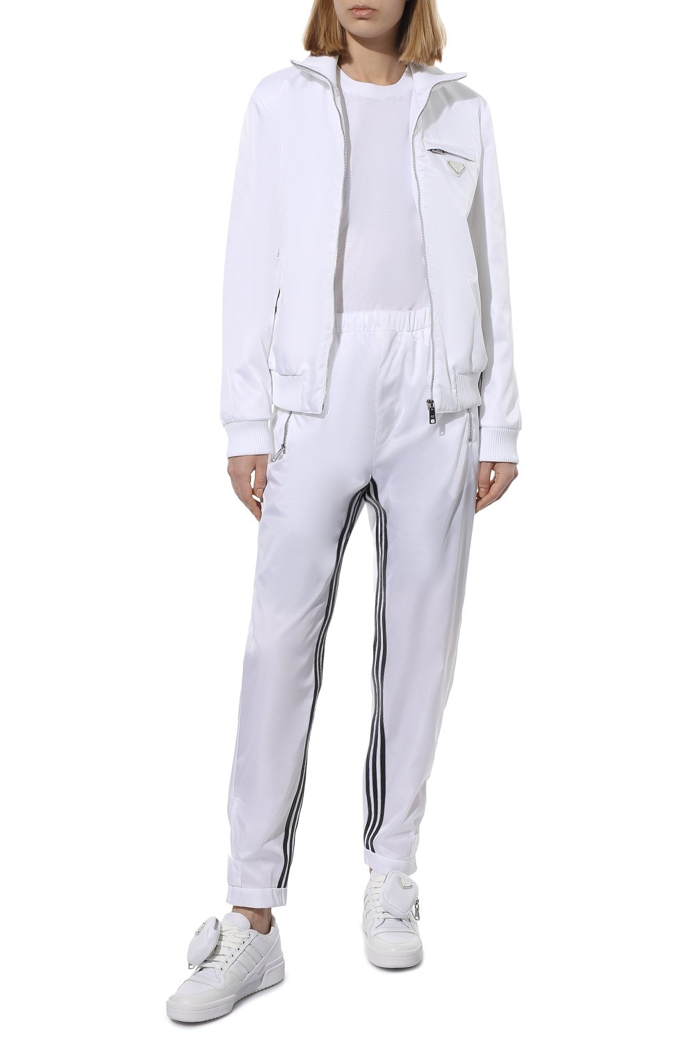 Комбинированные кеды adidas for prada re-nylon PRADA белого цвета по цене 67000 руб., арт. 2EG390-3LJX-F01CD, фото 2 Комбинированные кеды adidas for prada re-nylon PRADA, арт. 2EG390-3LJX-F01CD, фото 2