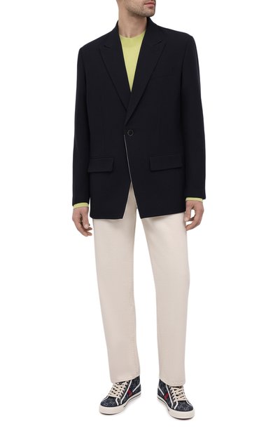 Текстильные кеды tennis 1977 GUCCI синего цвета по цене 92160 руб., арт. 625807/2KQ90, фото 2 Текстильные кеды tennis 1977 GUCCI, арт. 625807/2KQ90, фото 2