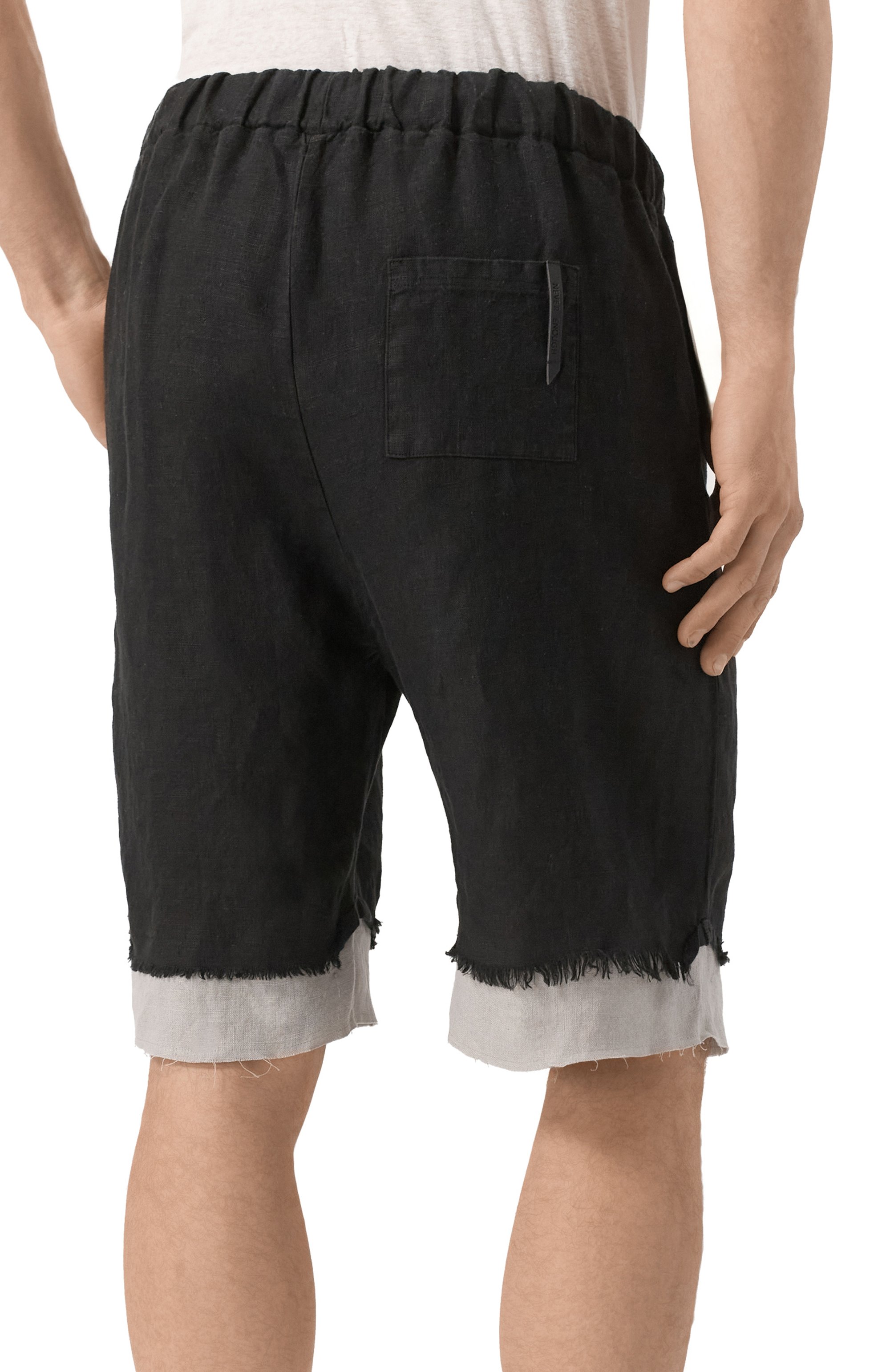 Льняные шорты NEVER ENOUGH черного цвета по цене 25550 руб., арт. MBE037, фото 4 Льняные шорты NEVER ENOUGH, арт. MBE037, фото 4