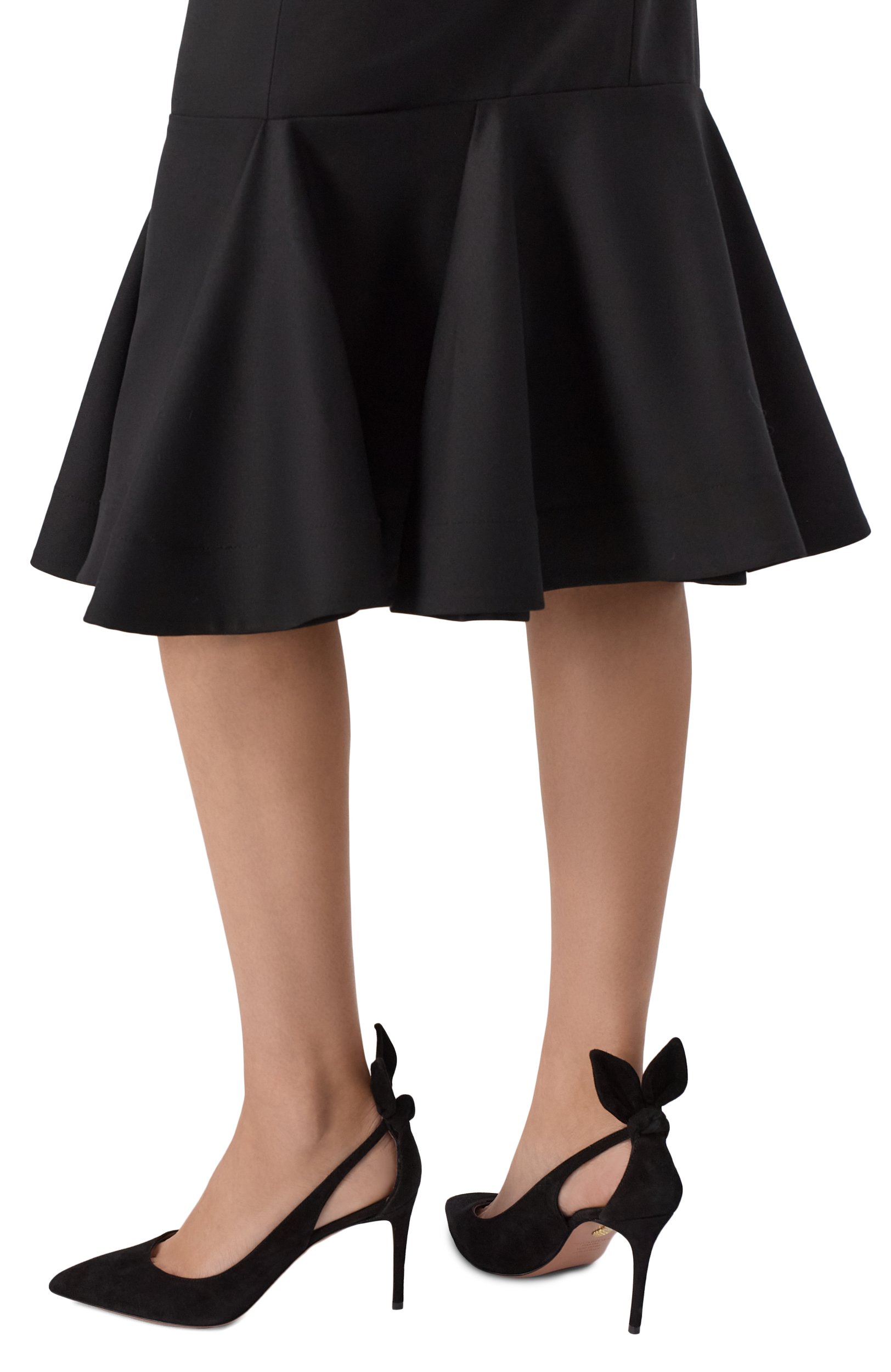 Замшевые туфли bow tie 85 AQUAZZURA черного цвета по цене 94450 руб., арт. DENMIDP0-SUE-000, фото 2 Замшевые туфли bow tie 85 AQUAZZURA, арт. DENMIDP0-SUE-000, фото 2