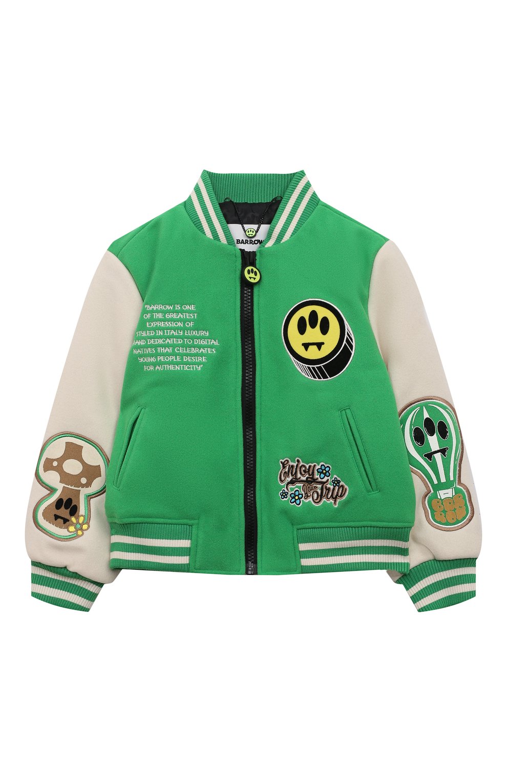 Бомбер BARROW зеленого цвета по цене 35250 руб., арт. F3BKJUB0034, фото 1 Бомбер BARROW, арт. F3BKJUB0034, фото 1