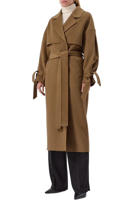 Пальто из шерсти и кашемира Jacob Lee WCTC2077AW25MC Коричневый  WCTC2077AW25MC Фото 3