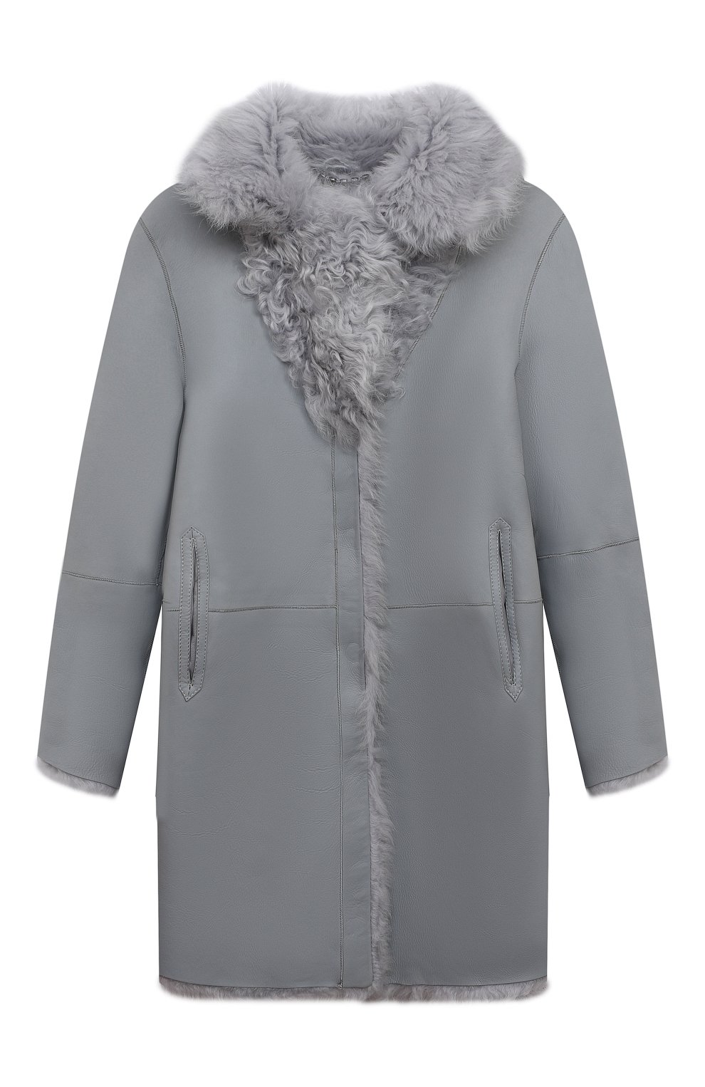 Шуба из овчины VLASTA MOUNTAIN серого цвета по цене 86800 руб., арт. SIM0NETTA-K, фото 4 Шуба из овчины VLASTA MOUNTAIN, арт. SIM0NETTA-K, фото 4