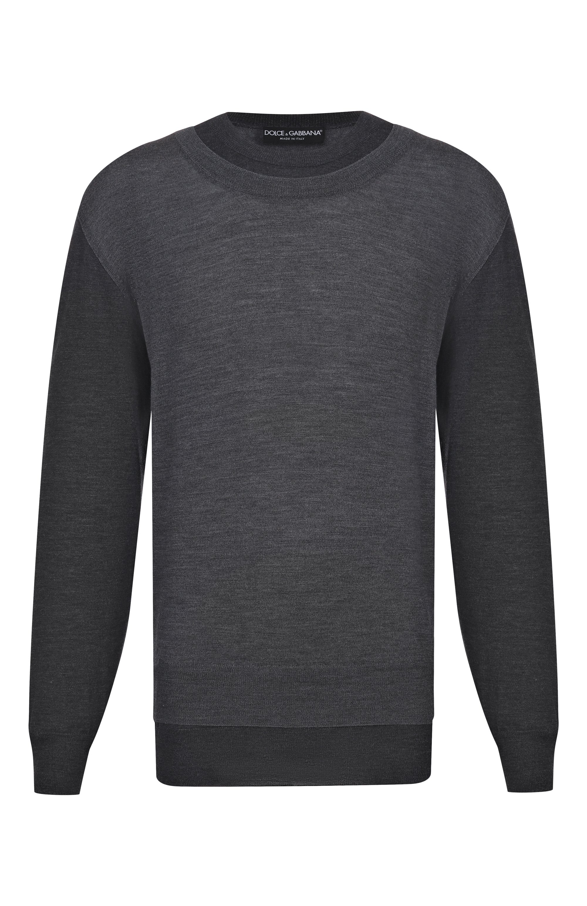 Шерстяной джемпер DOLCE & GABBANA темно-серого цвета по цене 126000 руб., арт. GXX83Z/JCVWP, фото 1 Шерстяной джемпер DOLCE & GABBANA, арт. GXX83Z/JCVWP, фото 1