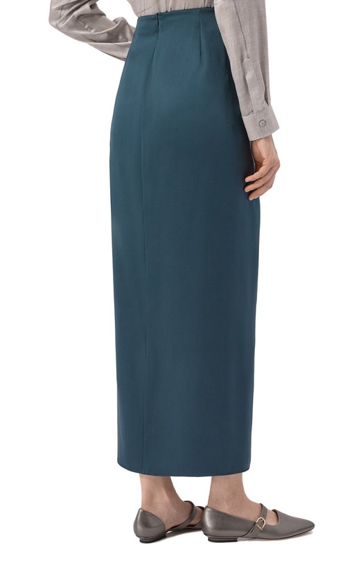 Атласная юбка Giorgio Armani GW002782/TE10101 Зелёный  GW002782/TE10101 Фото 4