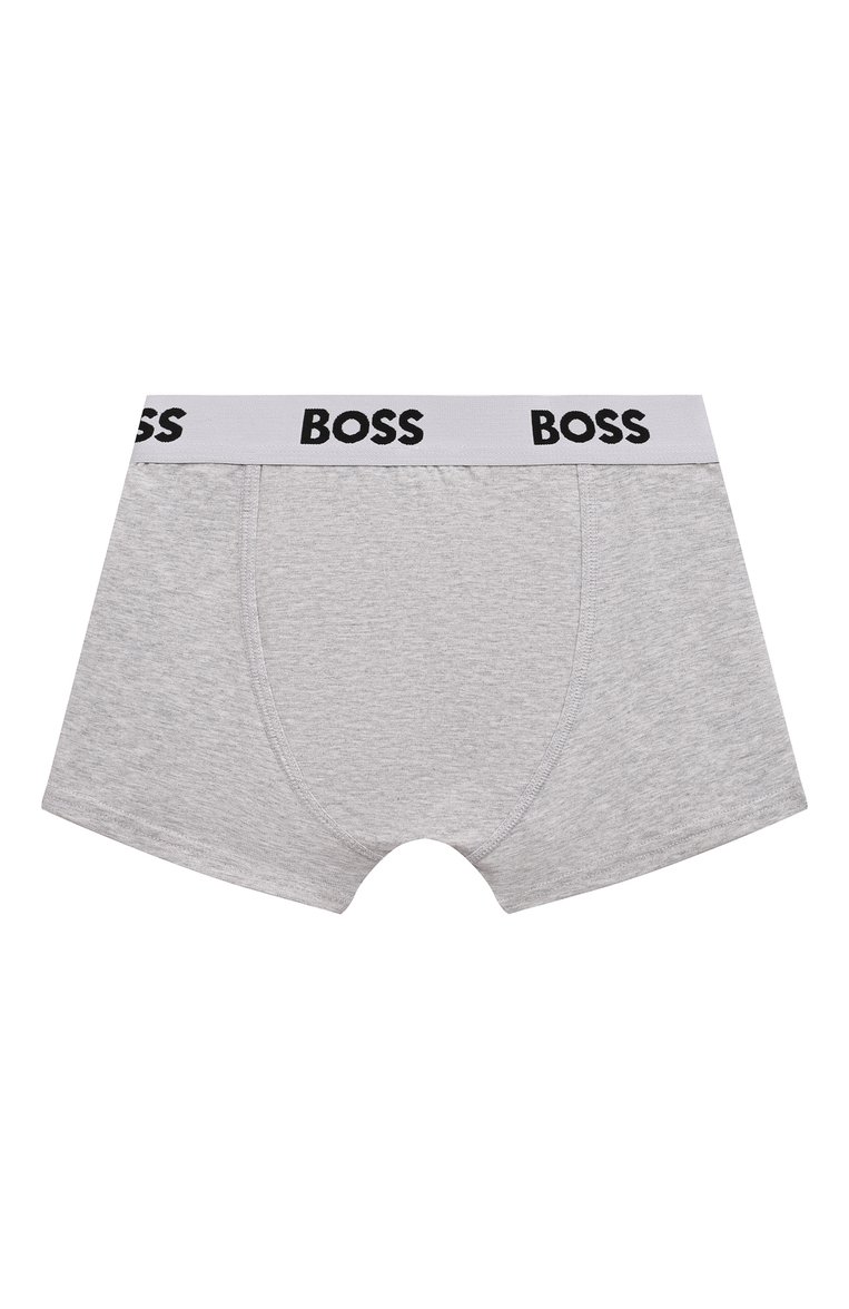 Детские комплект из двух боксеров BOSS разноцветного цвета, арт. J50974 | Фото 5 (Материал внешний: Хлопок; Рукава: Короткие; Ростовка одежда: 7 лет | 122 см, 9 лет | 134 см, 13 - 15 лет | 158 см, 12 лет | 152 см, 16 лет | 164 см, 5 лет | 110 см)