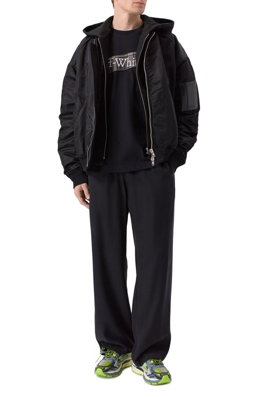 Хлопковая футболка Off-White 0MAA120F25JER00N Чёрный  0MAA120F25JER00N Фото 2