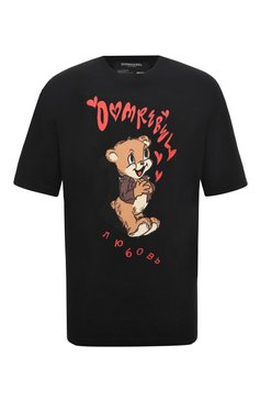 Мужская хлопковая футболка DOMREBEL черного цвета, арт. B00M B00M/T-SHIRT | Фото 1 (Рукава: Коротки�е; Длина (для топов): Стандартные; Стили: Гранж; Принт: С принтом; Материал внешний: Хлопок; Драгоценные камни: Проставлено)