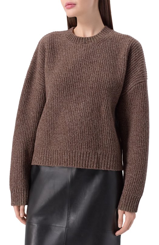 Шерстяной свитер Officine Generale W25WKNT328 Коричневый  W25WKNT328 Фото 3
