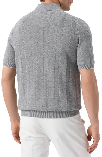 Поло изо льна и хлопка BRUNELLO CUCINELLI, арт. M2L707815, фото 4