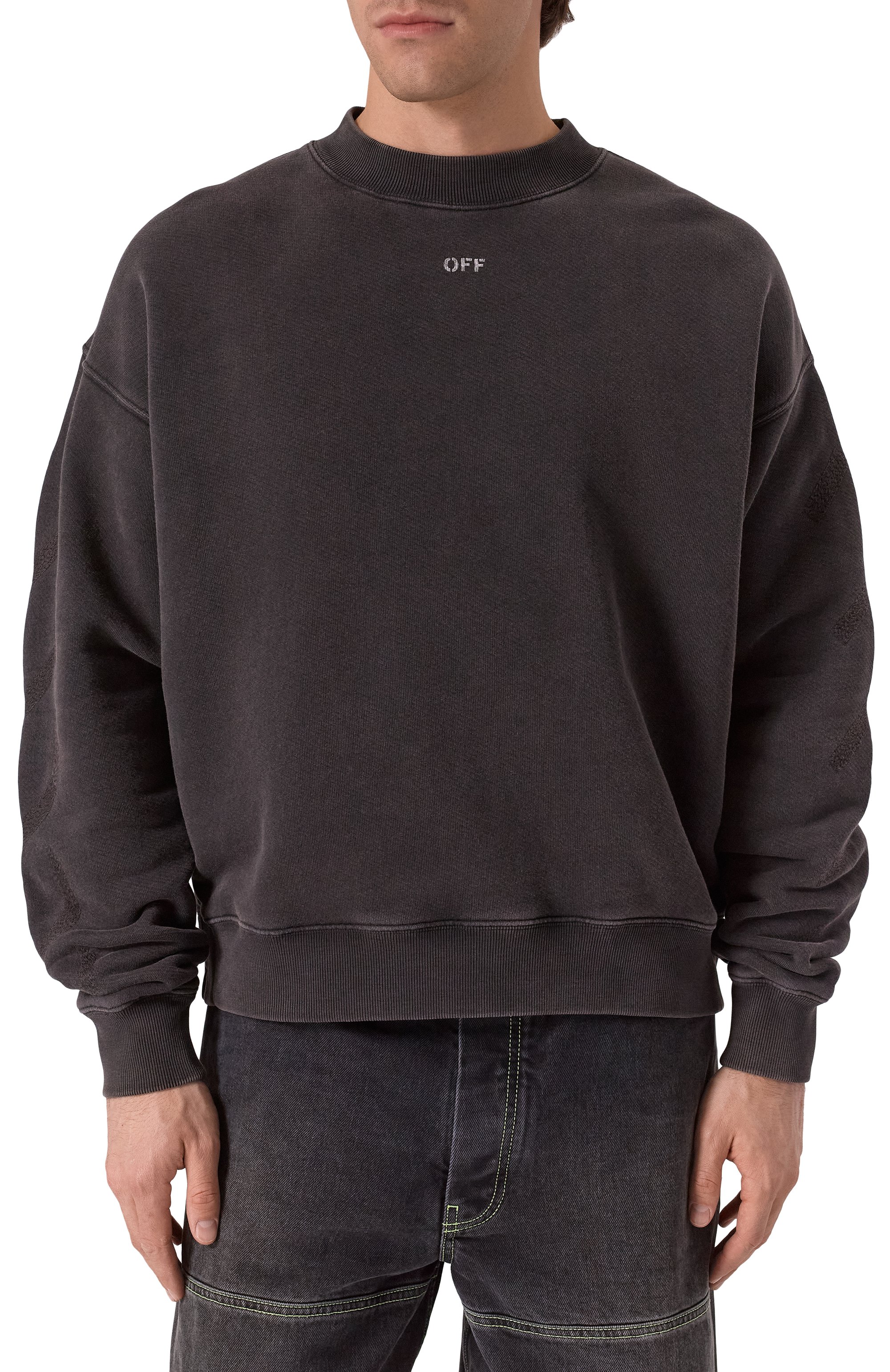 Хлопковый свитшот OFF-WHITE, арт. 0MBA054C99FLE009, фото 4