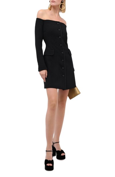Шерстяное платье DOLCE & GABBANA черного цвета по цене 295000 руб., арт. F6J1KT/FUBD2, фото 2 Шерстяное платье DOLCE & GABBANA, арт. F6J1KT/FUBD2, фото 2
