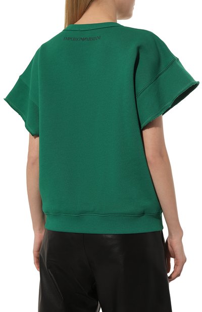 Хлопковый свитшот EMPORIO ARMANI зеленого цвета по цене 21700 руб., арт. 3R2M9J/1JXAZ, фото 4 Хлопковый свитшот EMPORIO ARMANI, арт. 3R2M9J/1JXAZ, фото 4