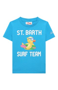 Детская хлопковая футболк�а MC2 SAINT BARTH голубого цвета, арт. STBK/TSHIRT B0Y/05705D | Фото 1 (Рукава: Короткие; Материал сплава: Проставлено; Материал внешний: Хлопок; Мальчики Кросс-КТ: Футболка-одежда; Драгоценные камни: Проставлено)