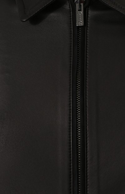 Кожаный бомбер на молнии с отложным воротником KITON, арт. UW0396V08P2724000, фото 5