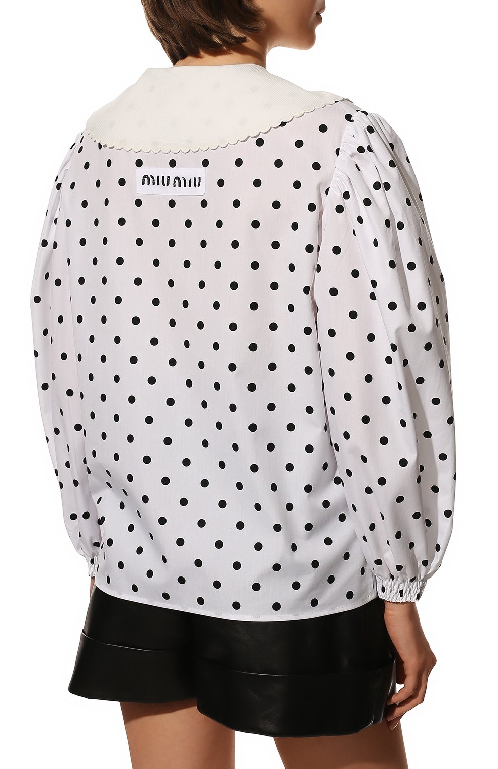 Хлопковая блузка MIU MIU, арт. MK1581-1FBR-F0964, фото 4