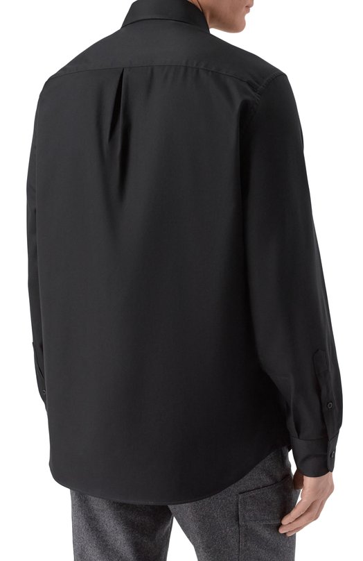 Хлопковая сорочка Brunello Cucinelli MW6040621 Чёрный  MW6040621 Фото 4