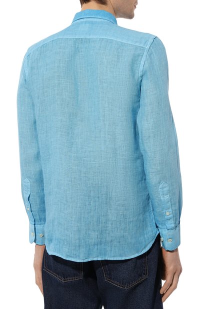 Льняная рубашка 120% LINO голубого цвета по цене 26350 руб., арт. Y0M1311/0000115/S00, фото 4 Льняная рубашка 120% LINO, арт. Y0M1311/0000115/S00, фото 4