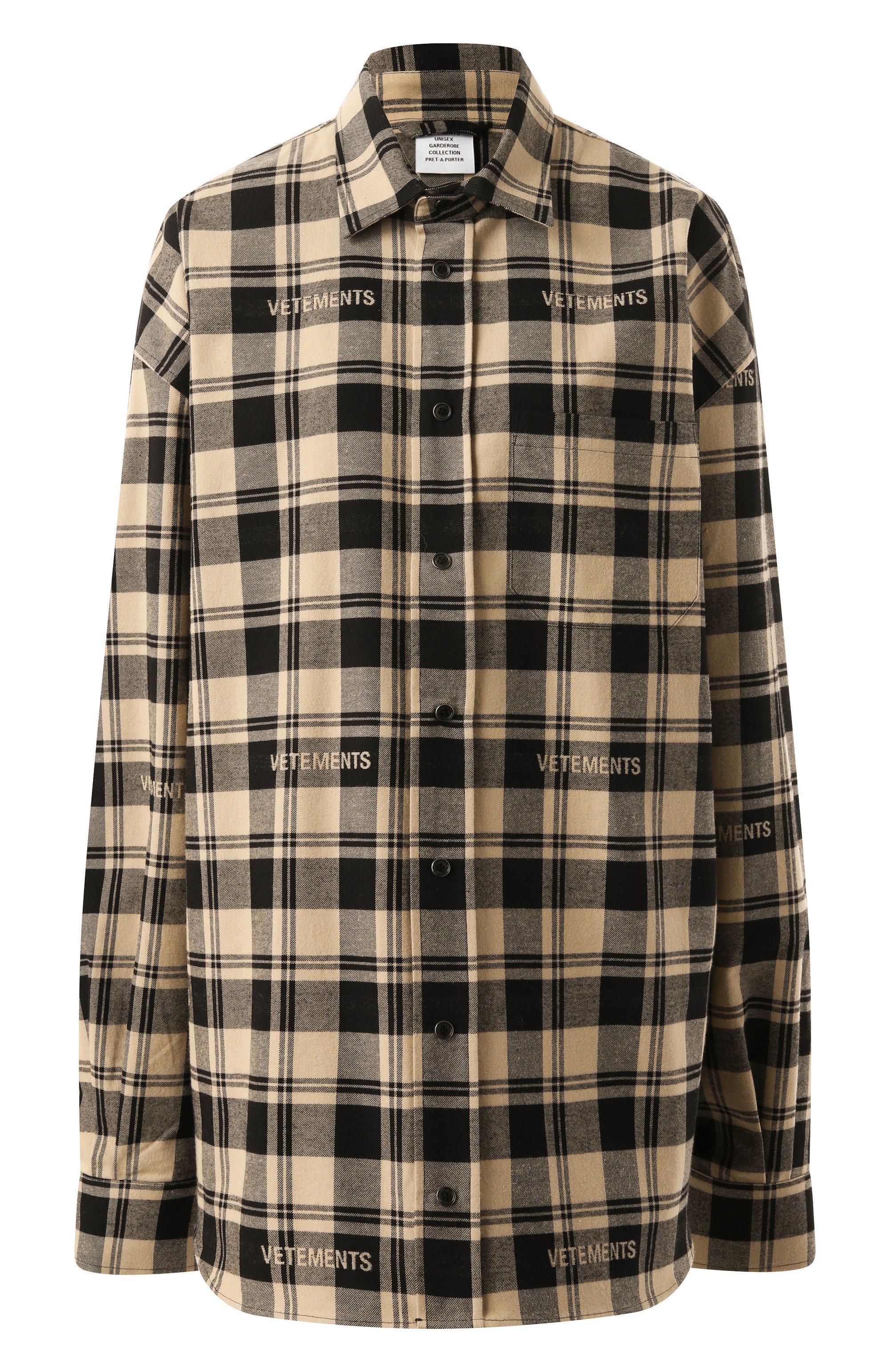 Хлопковая р убашка VETEMENTS, арт. UA65SB990B/C0TT0N, фото 1