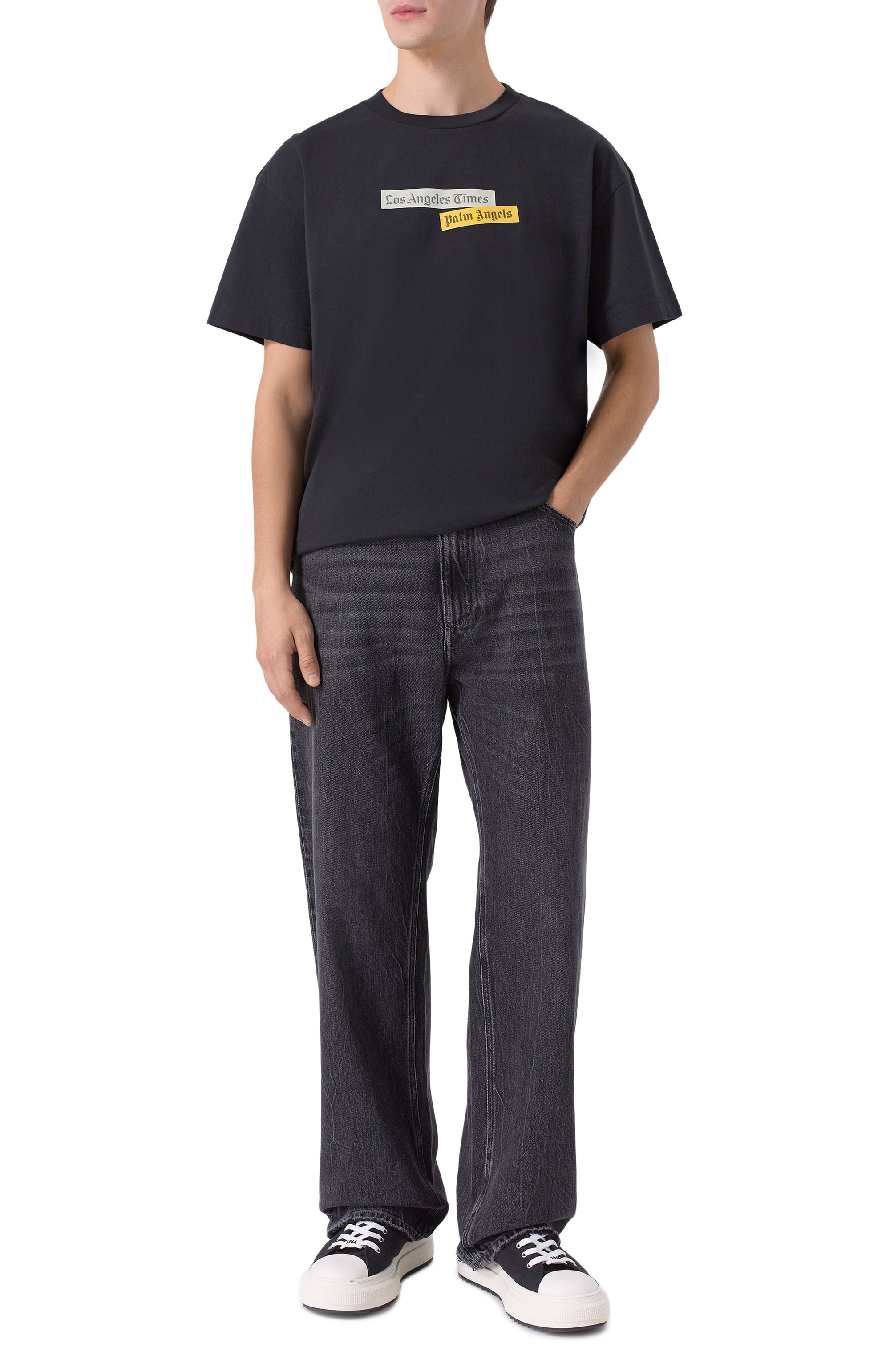 Хлопковая футболка PALM ANGELS, арт. PMAA109F25JER004, фото 2