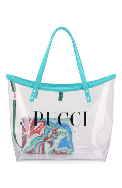 Сумка-тоут EMILIO PUCCI голубого цвета по цене 79950 руб., арт. 9HBC53/9H085, фото 5 Сумка-тоут EMILIO PUCCI, арт. 9HBC53/9H085, фото 5