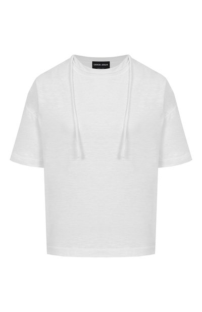 Женская футболка изо льна и хлопка GIORGIO ARMANI, арт. GW001201/AF15967