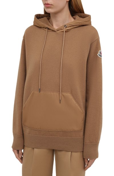 Худи из шерсти и кашемира MONCLER бежевого цвета по цене 107000 руб., арт. G2-093-9A000-01-M1127, фото 3 Худи из шерсти и кашемира MONCLER, арт. G2-093-9A000-01-M1127, фото 3