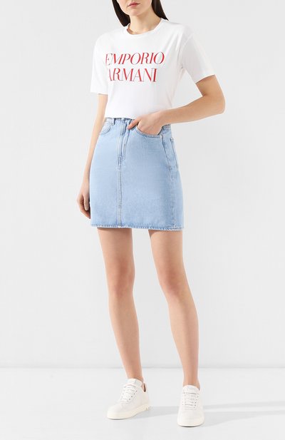 Хлопковая футболка EMPORIO ARMANI белого цвета по цене 11850 руб., арт. 3G2T69/2J07Z, фото 2 Хлопковая футболка EMPORIO ARMANI, арт. 3G2T69/2J07Z, фото 2