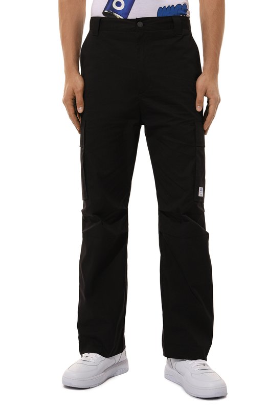 Хлопковые брюки-карго HUGO Blue Чёрный, фото 3