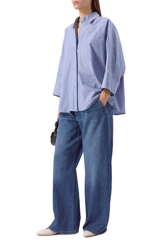 Хлопковая рубашка Weekend Max Mara ZAV0RRA Синий  ZAV0RRA Фото 2