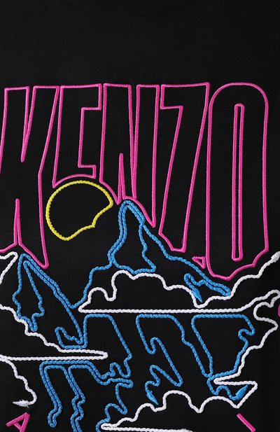 Хлопковая футболка KENZO черного цвета по цене 27600 руб., арт. F962TS950939, фото 5 Хлопковая футболка KENZO, арт. F962TS950939, фото 5