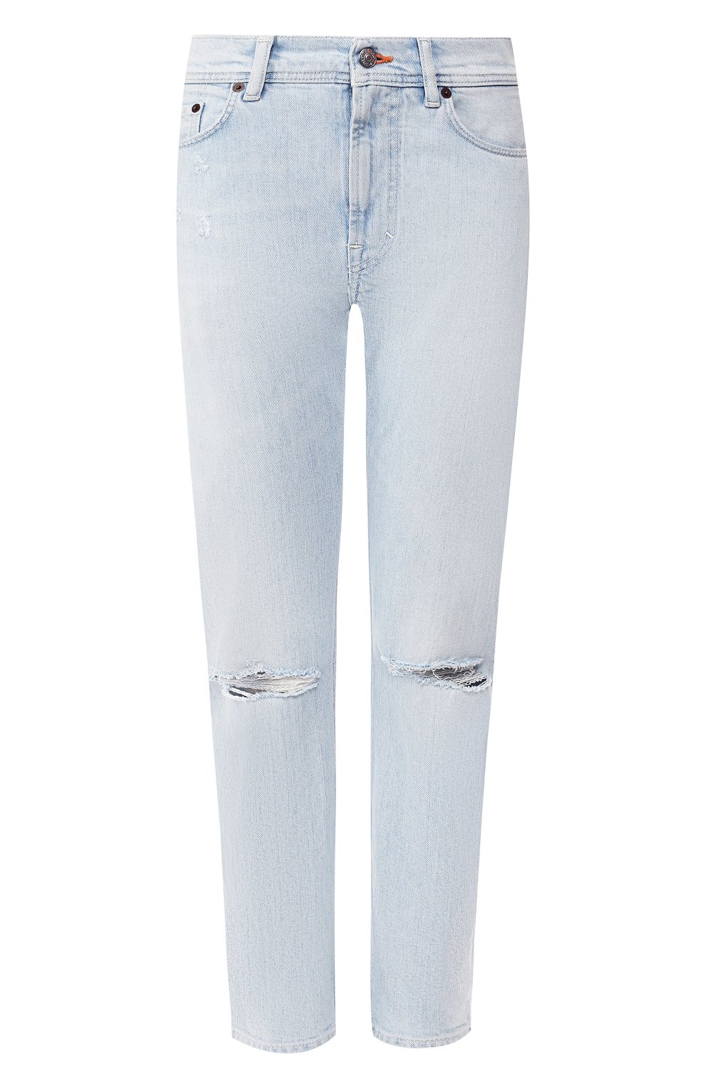 Джинсы с потертостями ACNE STUDIOS голубого цвета по цене 24800 руб., арт. A00045, фото 1 Джинсы с потертостями ACNE STUDIOS, арт. A00045, фото 1
