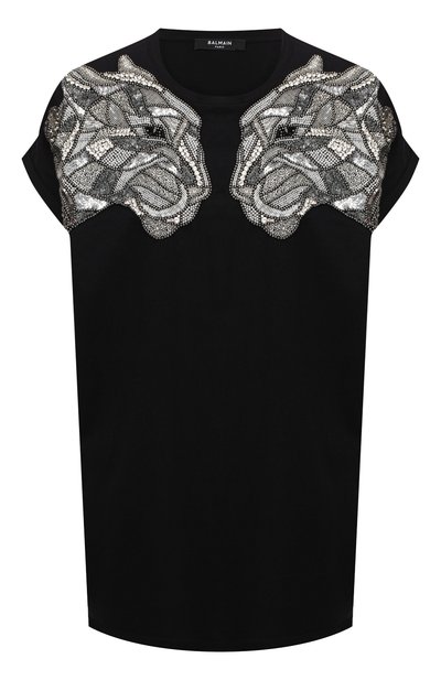 Женская хлопковая футболка BALMAIN, арт. UF11351/P049