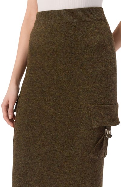 Шерстяная юбка BLUMARINE хаки цвета по цене 69950 руб., арт. 2G272A, фото 5 Шерстяная юбка BLUMARINE, арт. 2G272A, фото 5