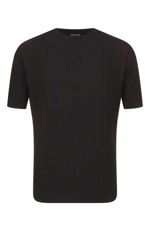 Джемпер из шелка и хлопка Giorgio Armani GM003132/AF24705 Чёрный GM003132/AF24705