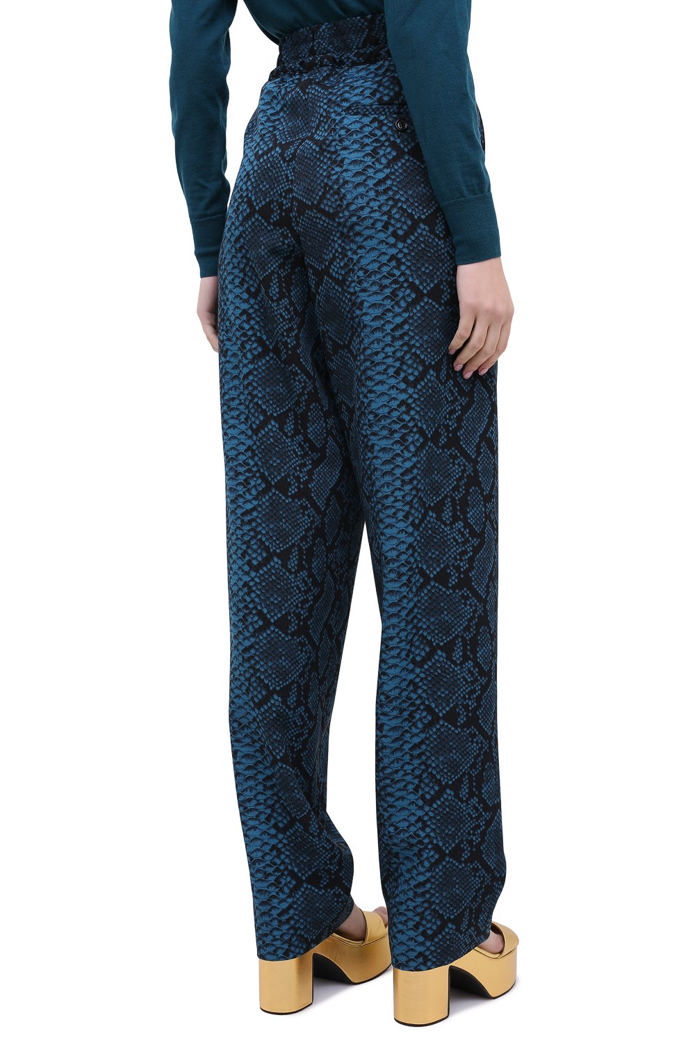Шерстяные брюки DRIES VAN NOTEN синего цвета по цене 82250 руб., арт. 202-10902-1080, фото 4 Шерстяные брюки DRIES VAN NOTEN, арт. 202-10902-1080, фото 4