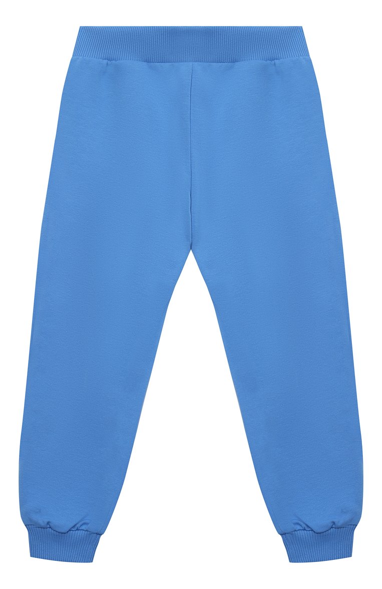 Детские хлопковые джоггеры MOSCHINO синего цвета, арт. HMP03L/LDA27/4A-8A | Фото 2 (Девочки Кросс-КТ: Брюки-одежда, Джоггеры-одежда, Брюки-спорт; Материал внешний: Хлопок; Региональные ограничения белый список (Axapta Mercury): RU; Нос: Не проставлено; Ростовка одежда: 4 года | 104 см, 5 лет | 110 см, 6 лет | 116 см, 8 лет | 128 см)