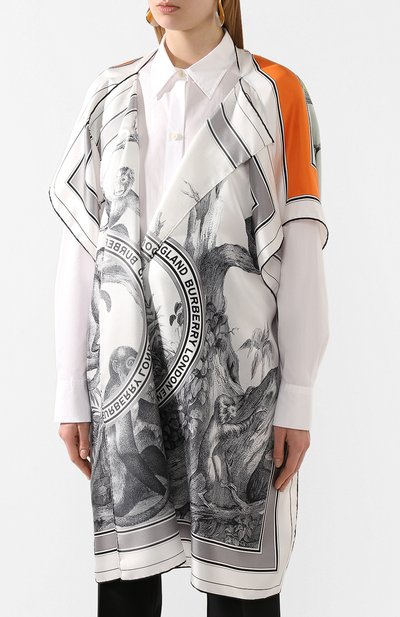 Шелковая накидка silk square BURBERRY, арт. 8029428, фото 3