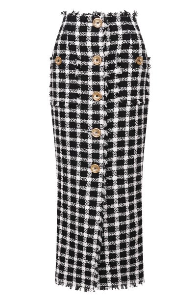 Женская твидовая юбка BALMAIN, арт. GF1LE690/CG47