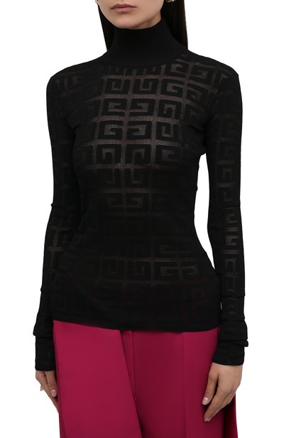 Водолазка из вискозы GIVENCHY черного цвета по цене 94700 руб., арт. BW90DK4ZAQ, фото 3 Водолазка из вискозы GIVENCHY, арт. BW90DK4ZAQ, фото 3