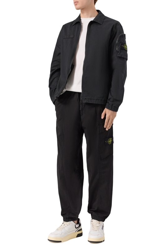 Хлопковая куртка-рубашка Stone Island K1S151200003/S0004 Чёрный  K1S151200003/S0004 Фото 2